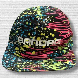 Vintage Bandag Splatter Paint Snapback Hat Swingster USA 80s 90s Promo Cap